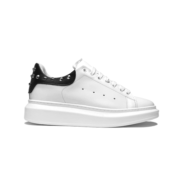 Sneakers borchiate bianche con collo nero - FLAG STORE